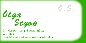 olga styop business card